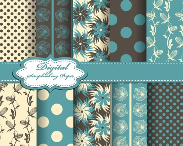 Conjunto de papel padrão abstrato vetorial para scrapbook — Vetor de Stock