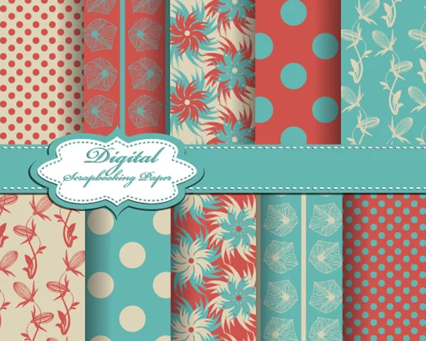 Conjunto de vector abstracto patrón de papel para scrapbook — Vector de stock