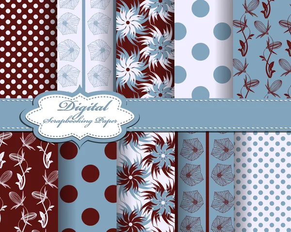 Conjunto de vector abstracto patrón de papel para scrapbook — Vector de stock