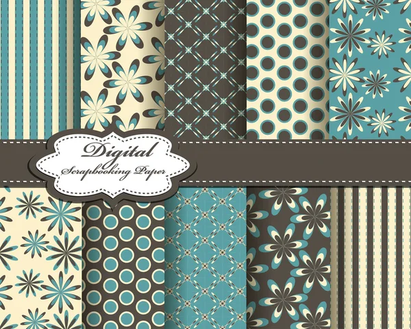 Papier motif fleur pour scrapbook — Image vectorielle