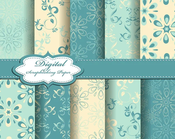 Bloem patroon papier voor scrapbook — Stockvector