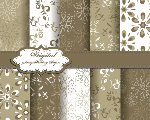 Papel padrão de flor para scrapbook — Vetor de Stock