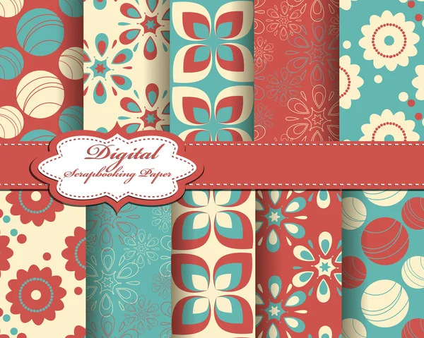 Papier motif fleur pour scrapbook — Image vectorielle