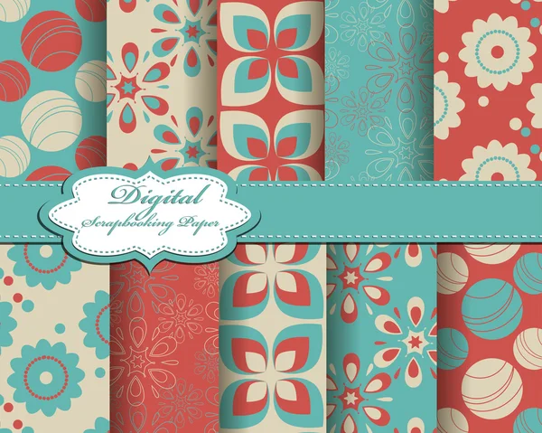 Papier motif fleur pour scrapbook — Image vectorielle