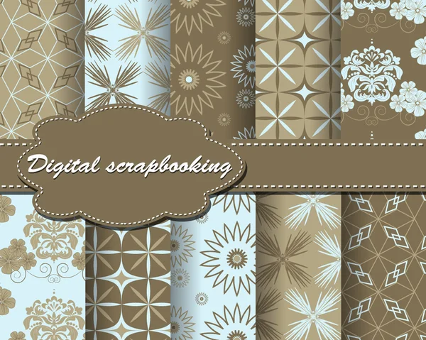 Conjunto de papel de flor vetorial para scrapbook — Vetor de Stock