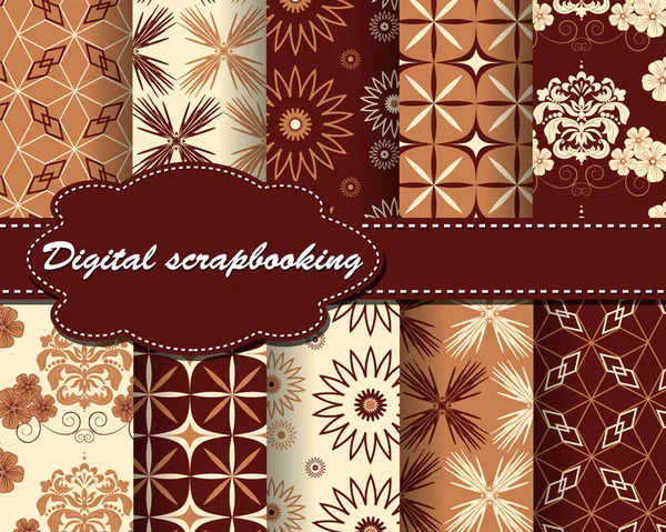 Jeu de papier vectoriel fleur pour scrapbook — Image vectorielle