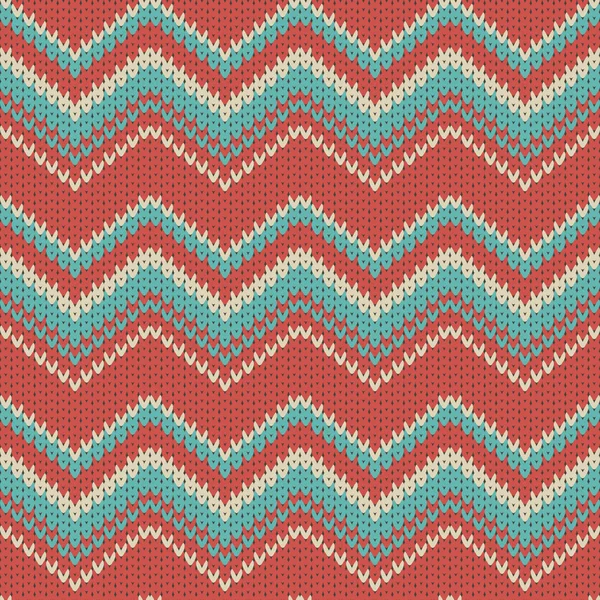 Seamless zigzag vector knitted background — Stock Vector