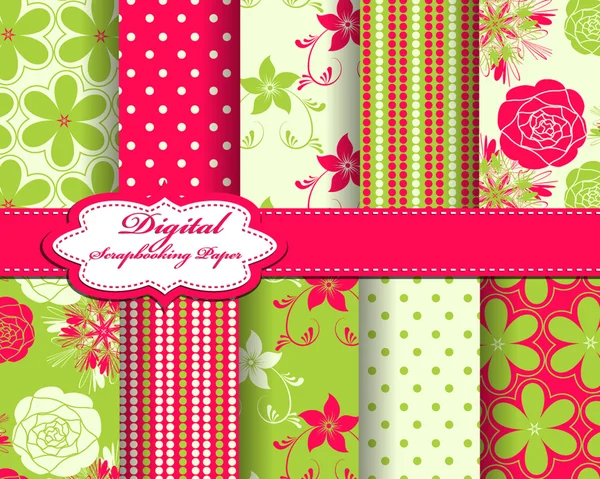 Abstracte bloem patroon papier voor scrapbook — Stockvector