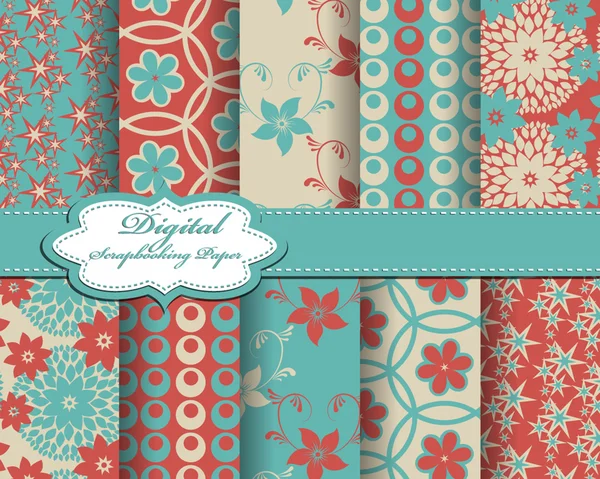 Papier motif fleur abstrait pour scrapbook — Image vectorielle