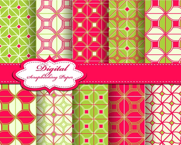 Conjunto de vector abstracto patrón de papel para scrapbook — Vector de stock