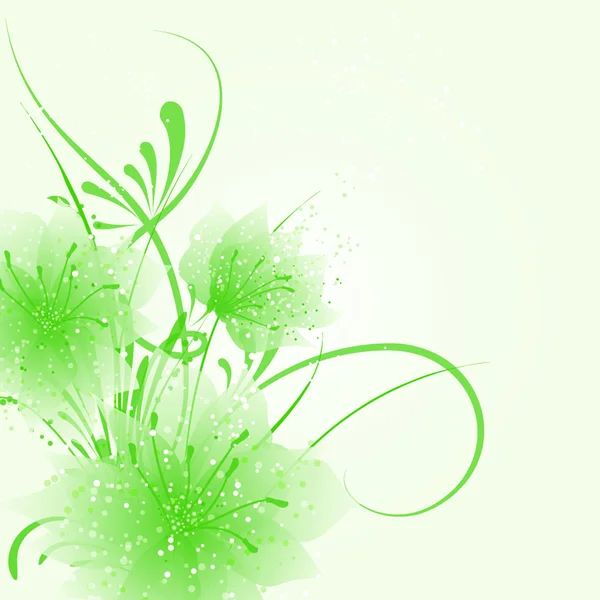Fond de fleur vectoriel abstrait avec papillon — Image vectorielle