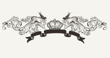 Royal yüksek süslü metin afiş