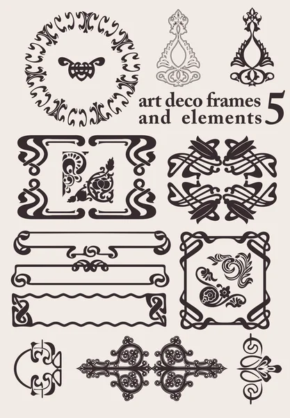 Conjunto de marcos Art Deco. Otros en cartera . — Archivo Imágenes Vectoriales