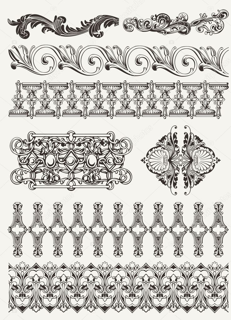 antique design elements and page decoration