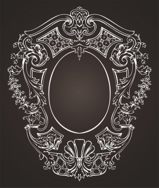 otnate oval retro çerçeve