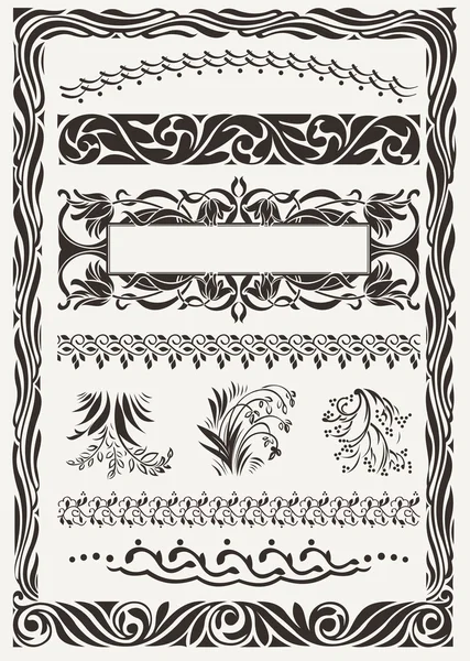 Conjunto de vectores: marcos de diseño originales y decoración de página — Archivo Imágenes Vectoriales
