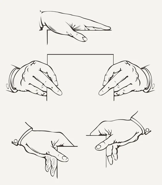 Set Of Hands. Vector Drawing. — Stock Vector