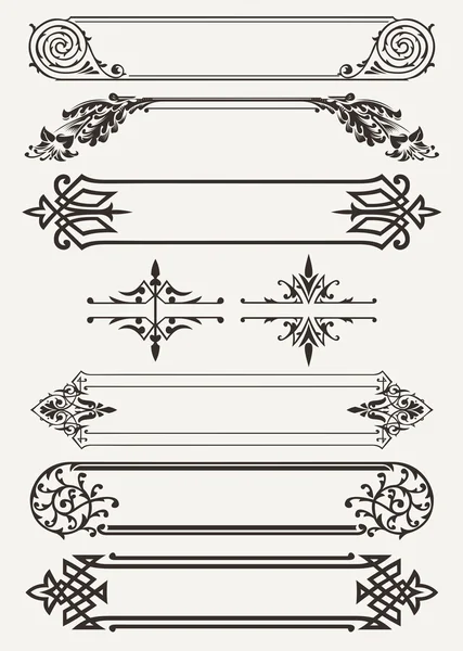 Conjunto de marcos antiguos ornamentados retro — Archivo Imágenes Vectoriales