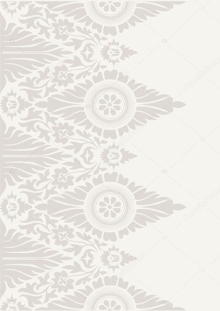 白とベージュ色で古典的な花の壁紙の背景パターン ストックベクター C kbar