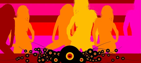Disco Club Filles Contexte — Image vectorielle