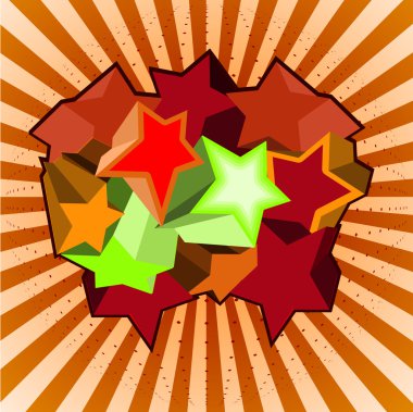 çok renkli 3d yıldız