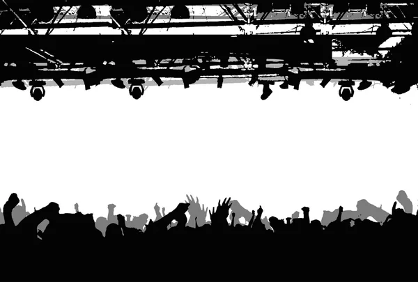 Show Crowd Silhouette. — Stock Vector