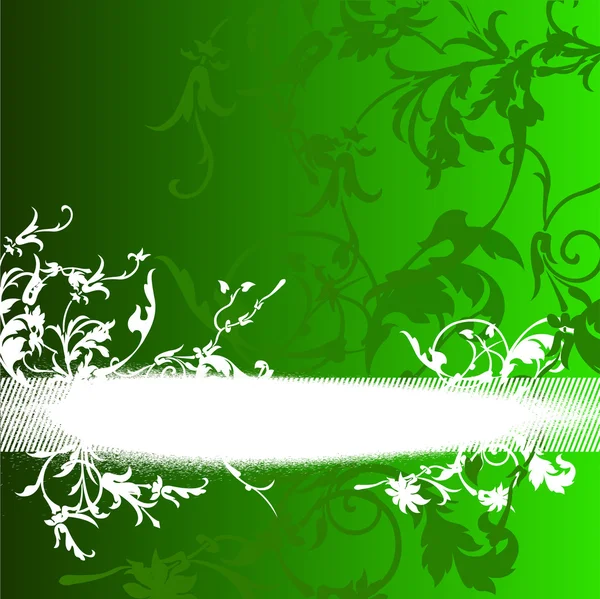 Rampa verde Flores Curvas Fondo — Archivo Imágenes Vectoriales