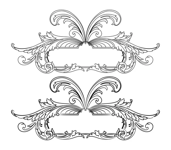 Baroque Banner Two Styles: Traditional and Calligraphy — Stock Vector