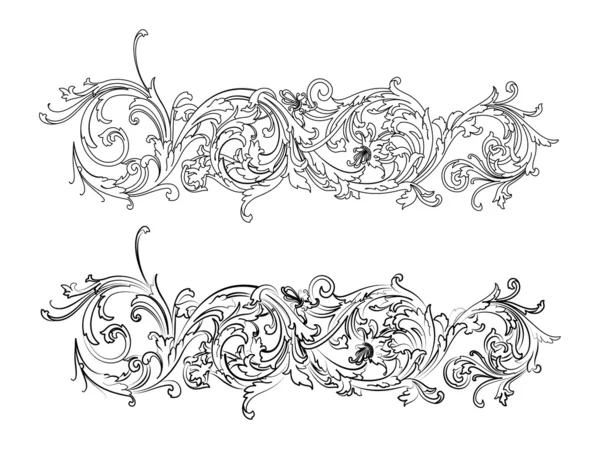 Barock verbindet zwei Stile: traditionelle und Kalligraphie — Stockvektor