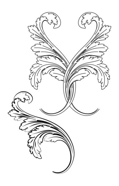 Barokní dva styly: tradiční a kaligrafie — Stockový vektor