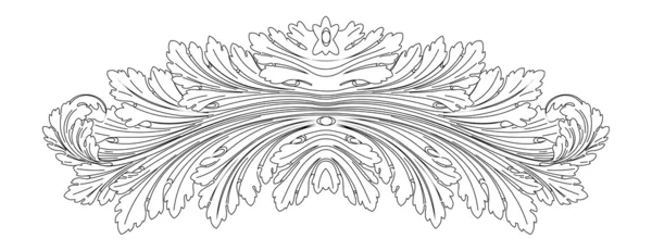 Feuilles baroques Rosette Calligraphie Style — Image vectorielle