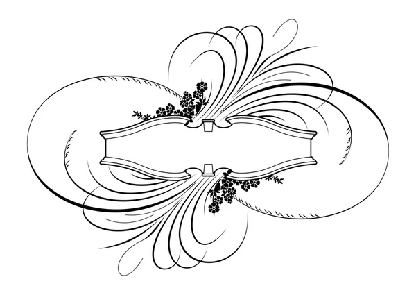 バロック式バナー書道スタイル — ストックベクタ