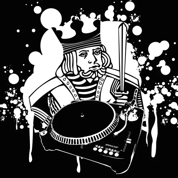 Rey DJ Graffiti — Vector de stock