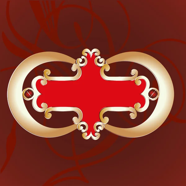 Banner vermelho dourado ornamentado —  Vetores de Stock