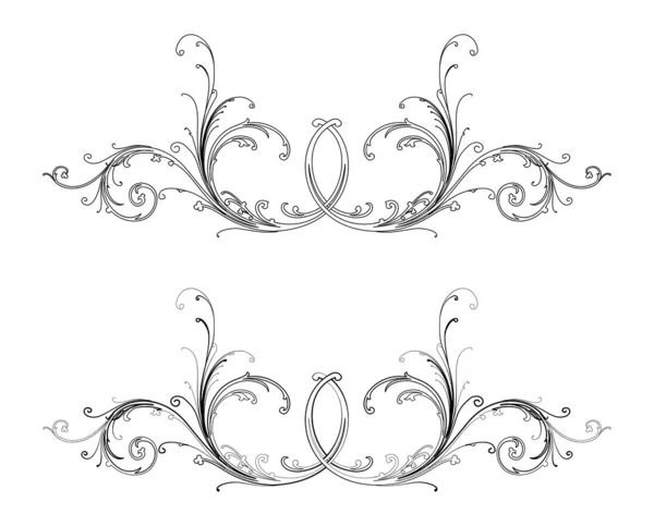 Barokk két stílus: hagyományos és a kalligráfia — Stock Vector