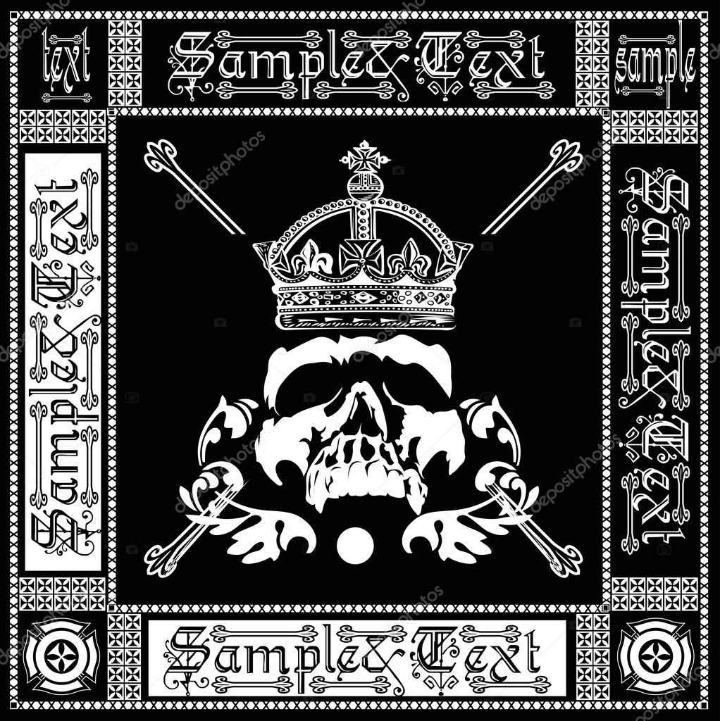 Ornate Black And White Skull