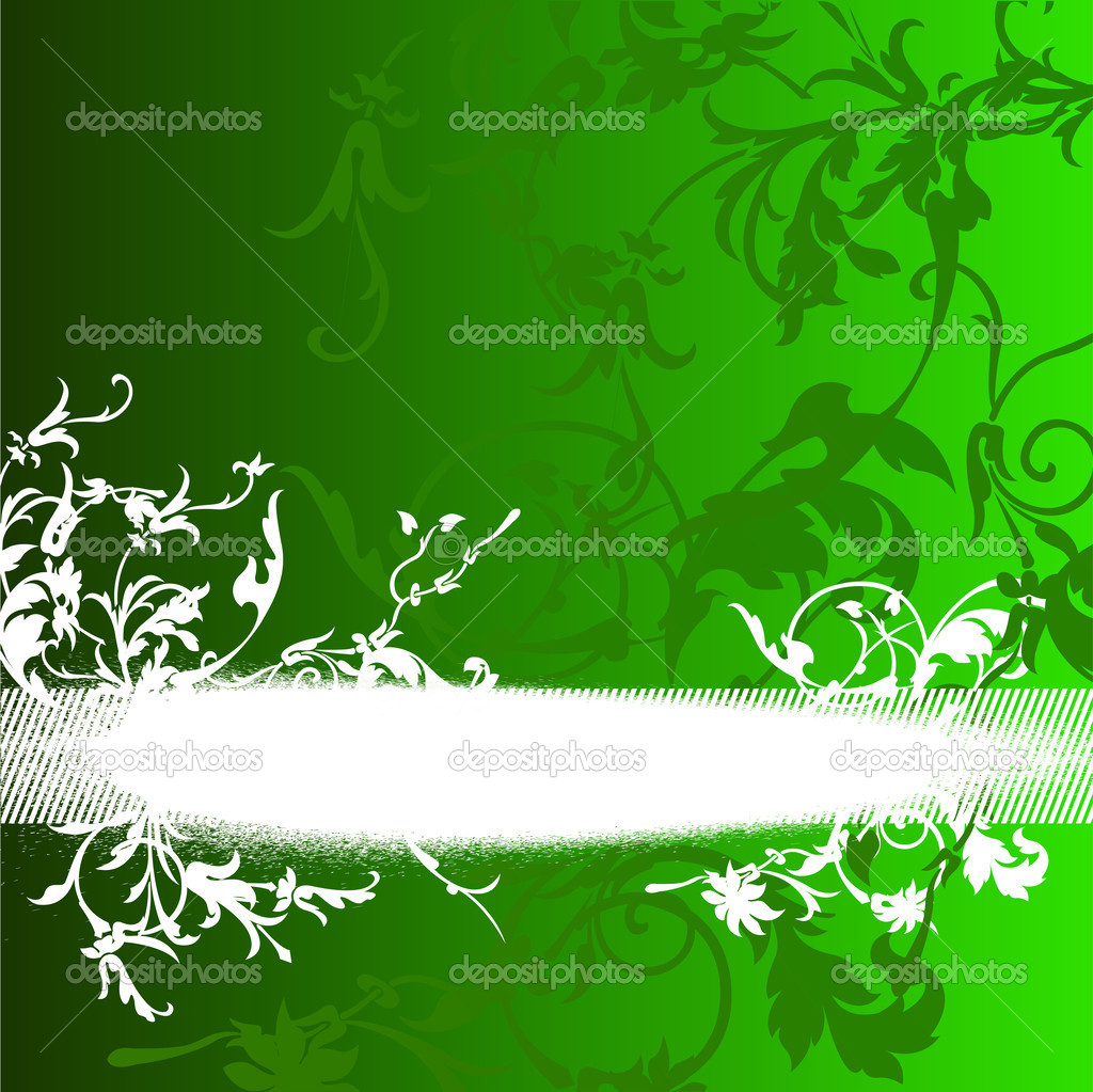Green Ramp Flowers Curves Background