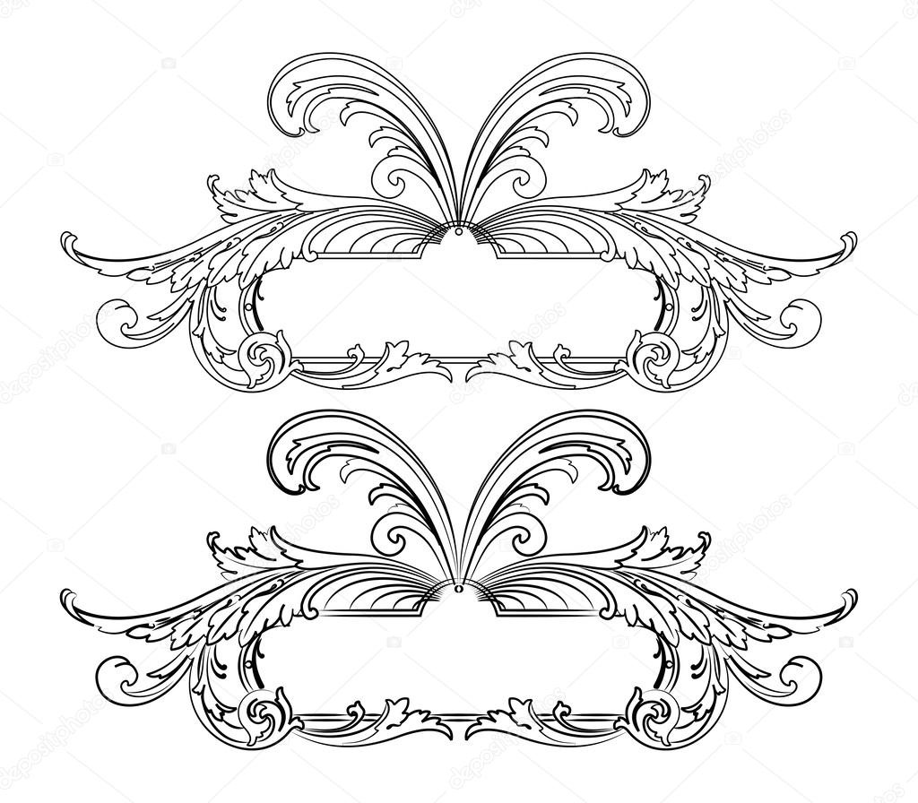 Baroque Banner Two Styles: Traditional and Calligraphy
