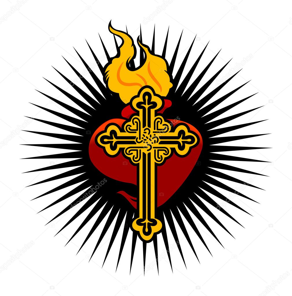 Fire Heart And Cross