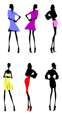 altı moda kızlar siluet.