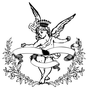 taç cupid Hanedanlık armaları.