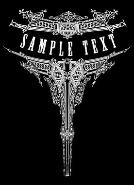 Dekoratif süslü afiş.