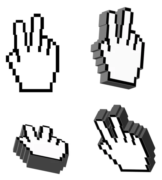 3d Vektor Sieg Hand Cursor — Stockvektor