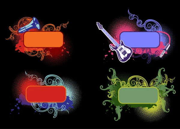 Four Music Banners — Stock Vector
