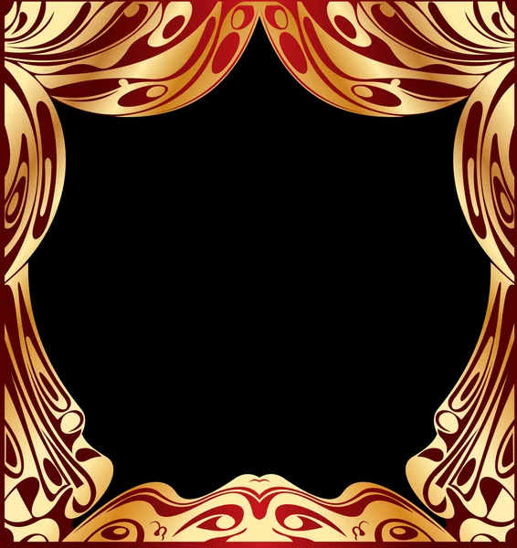 Red And Gold Curtain — Stock Vector