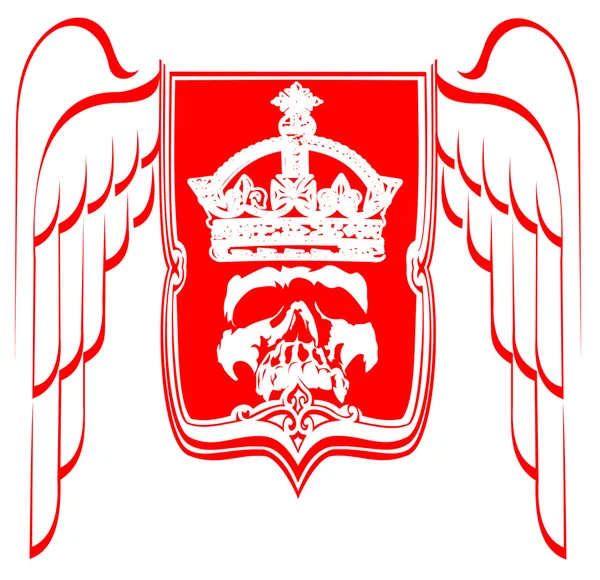 Czerwony koronowany wiosłować heraldyka. — Wektor stockowy