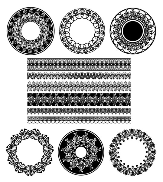 Adornos de encaje en la frontera — Vector de stock