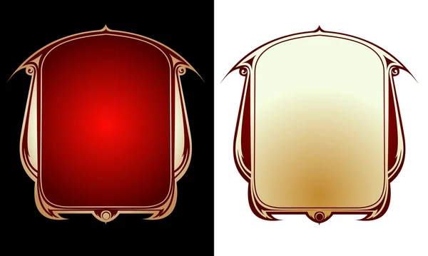 Two Red Gold Frames — Stock Vector
