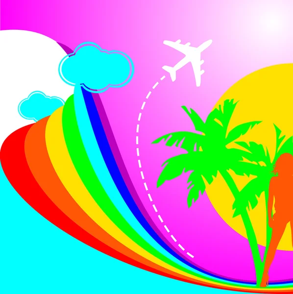 彩虹的暑假 免版税图库插图