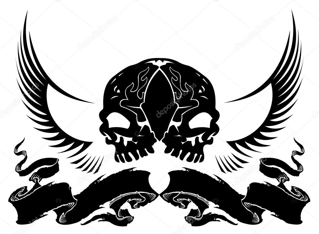 Wing Skull Heraldry